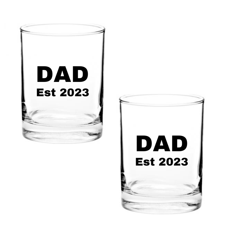 Father's Day 14oz Scotch Glasses (Set of 2) - Multiple Designs