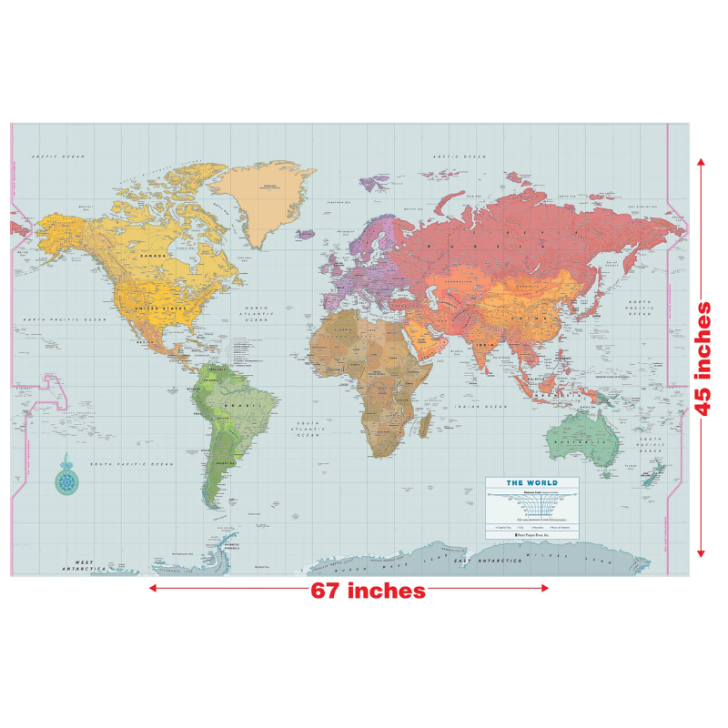 Peter Pauper Oversized World Wall Map