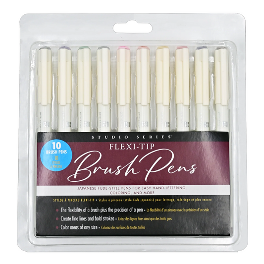 Peter Pauper Studio Series Flexi-Tip Brush Pens (10/Pack)
