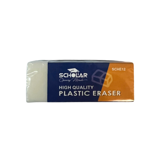 Scholar Large White Plastic Eraser