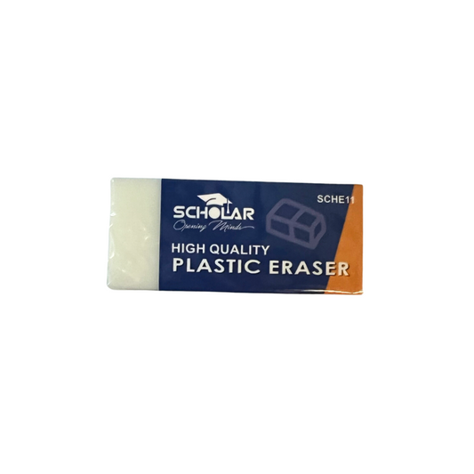 Scholar Small White Plastic Eraser