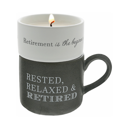 Pavilion Stacking Mug and Candle Set - Retirement