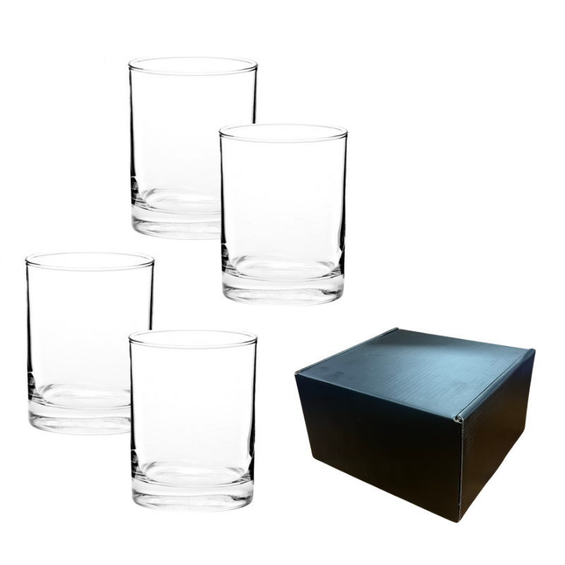 Personalised Whiskey Glasses in Gift Box - Set of 4