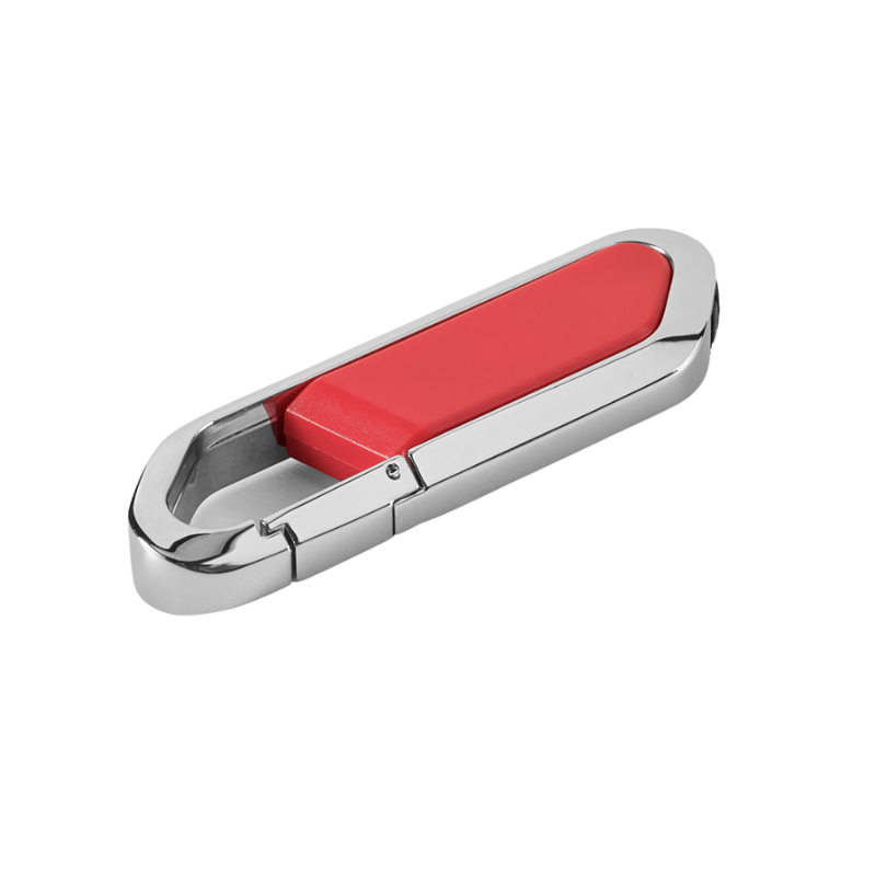 32GB Retractable USB Flash Drive with Carabiner Clip