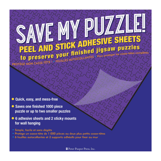 Peter Pauper Save My Puzzle! Peel and Stick Adhesive Sheets