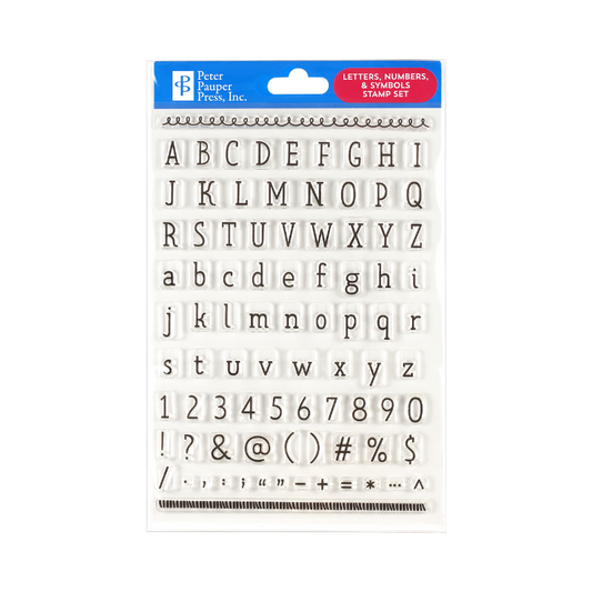 Peter Pauper Letters, Numbers & Symbols Clear Stamp Set