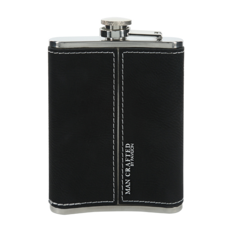 Pavilion 8oz PU Leather & Stainless Steel Flask - The Legend