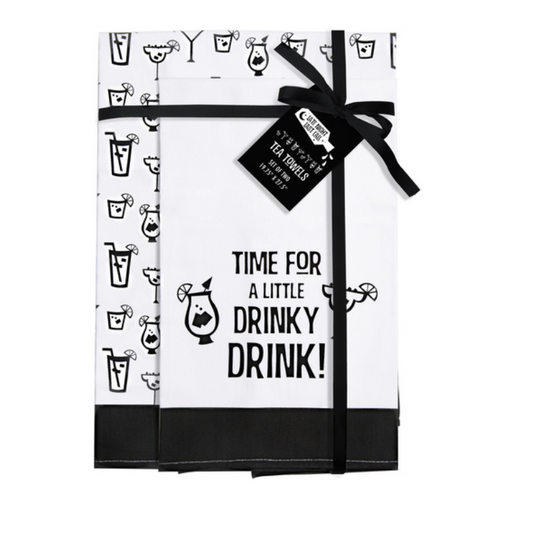 Pavilion 2pc Tea Towel Gift Set - Drinky Drink