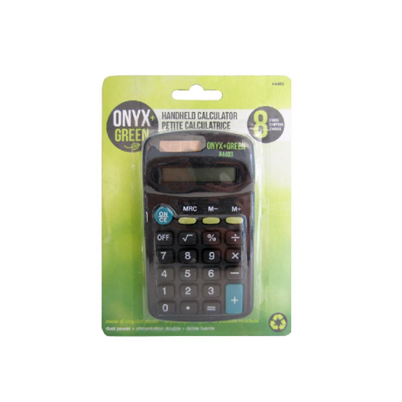 Onyx & Green Eco-Friendly 8 Digit Calculator