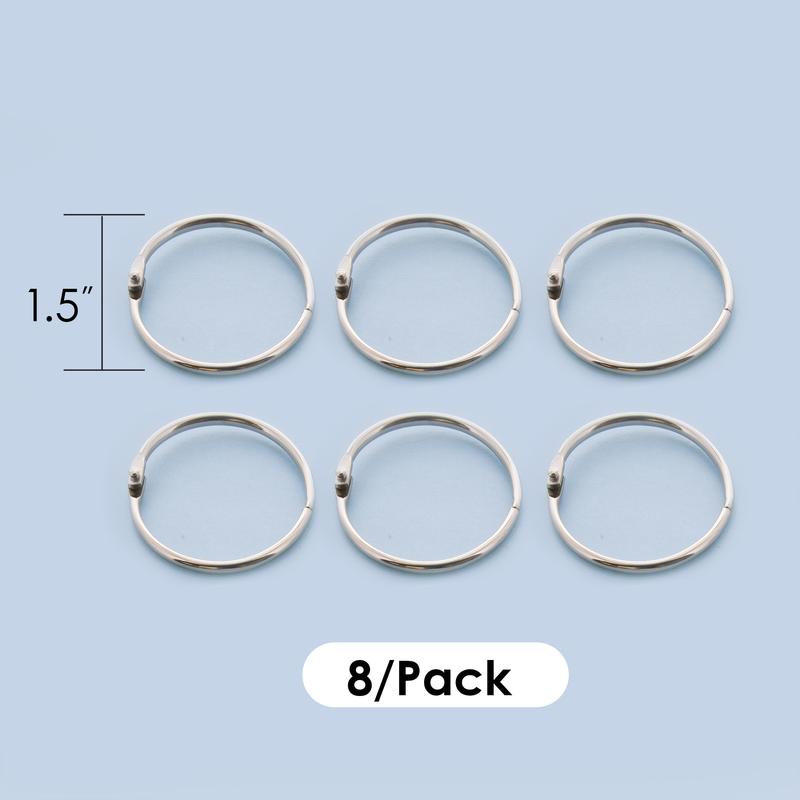 BAZIC 1.5" Metal Book Rings (8/Pack)