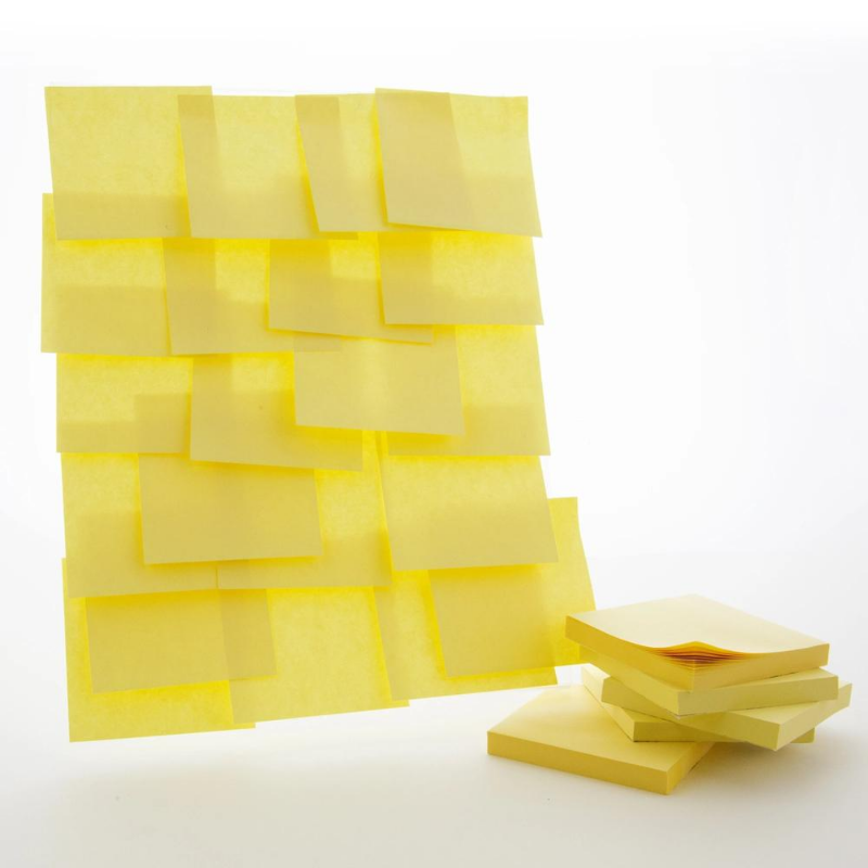BAZIC 100 Sheets 3" X 3" Yellow Stick On Notes