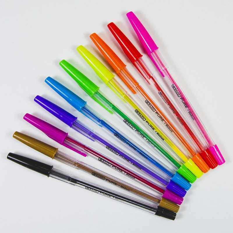 BAZIC Pure Neon Colour Stick Pen (10/Pack)