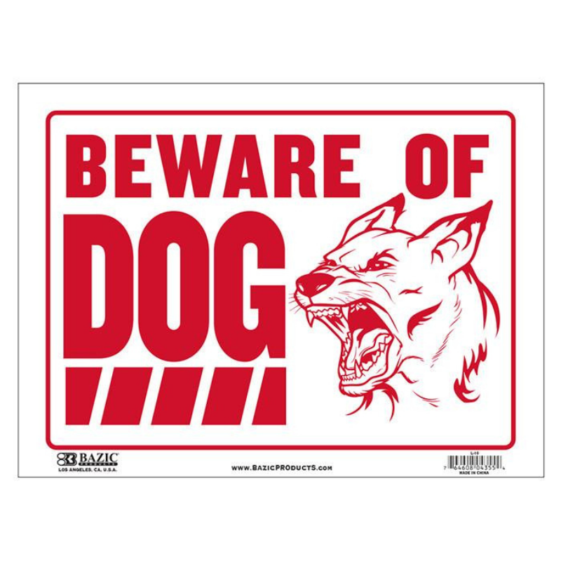 BAZIC 12" X 16" Beware of Dog Sign