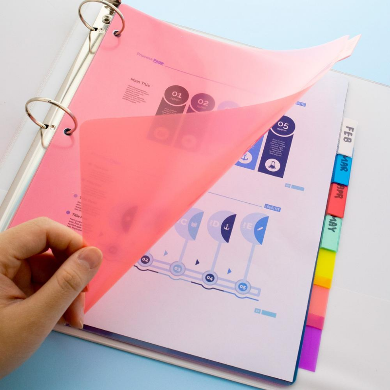 BAZIC 3-Ring Binder Dividers w/ 8-Insertable Colour Tabs