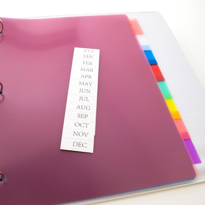 BAZIC 3-Ring Binder Dividers w/ 8-Insertable Colour Tabs