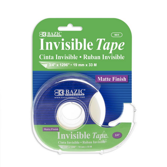 BAZIC 3/4" x 1296" Invisible Tape w/ Dispenser