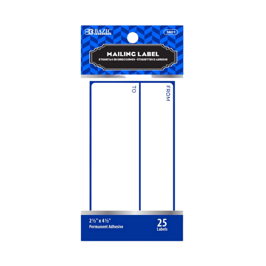 BAZIC 4.5" x 2.5" Mailing Label (25/Pack)