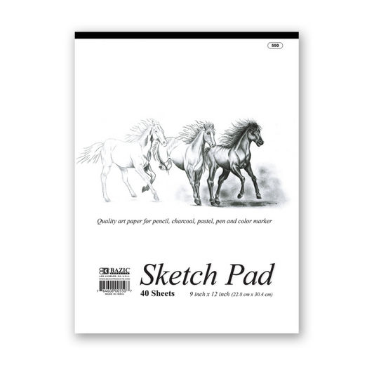BAZIC 9" X 12" Premium Sketch Pad (40 Sheets)