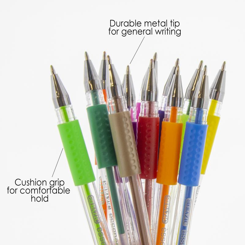 BAZIC 5 Scented Glitter Color Essence Gel Pen w/ Cushion Grip