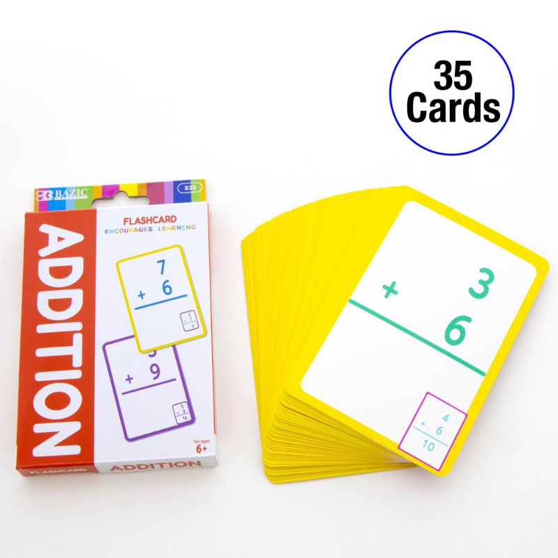 BAZIC Addition Flash Cards (36/Pack)
