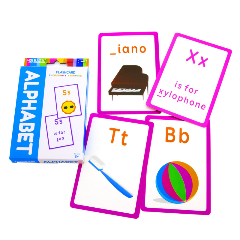 BAZIC Alphabet Preschool Flash Cards (36/Pack)
