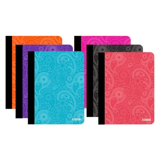 BAZIC College Ruled 100 Sheets Paisley Composition Book