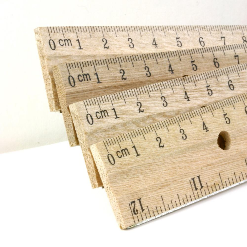 BAZIC 12" (30cm) Wooden Ruler (3/Pack)