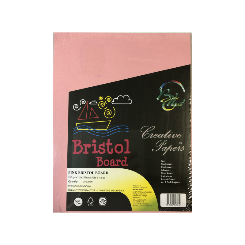 BriCha 180gsm Bristol Board (10 Sheets) - 8.5" x 11"