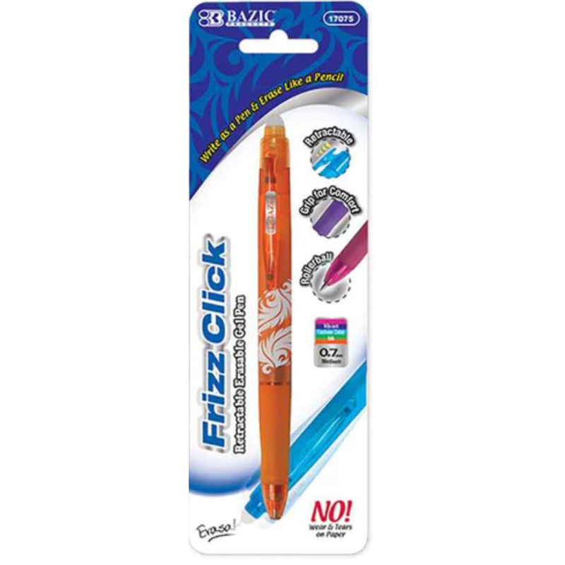 BAZIC Frizz Fashion Colour Erasable Gel Retractable Pen with Grip