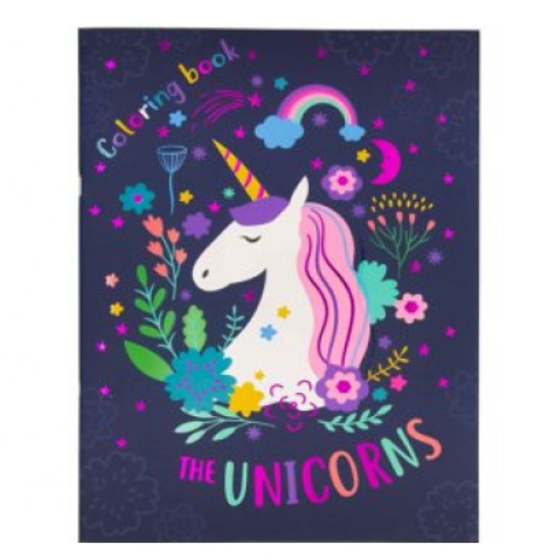 BAZIC Unicorns Colouring Book
