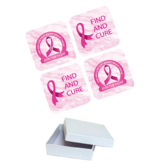 Breast Cancer Awareness 4pc Acrylic Coaster Set