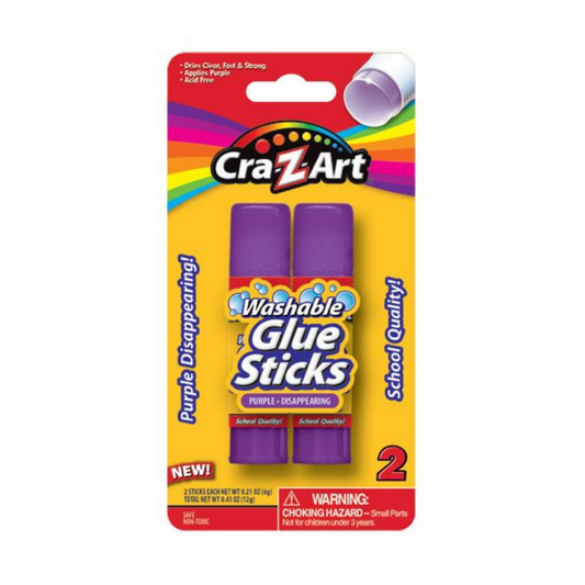 Cra-Z-Art 6g / 0.21oz Washable Colour Fade Purple Glue Stick (2/Pack)