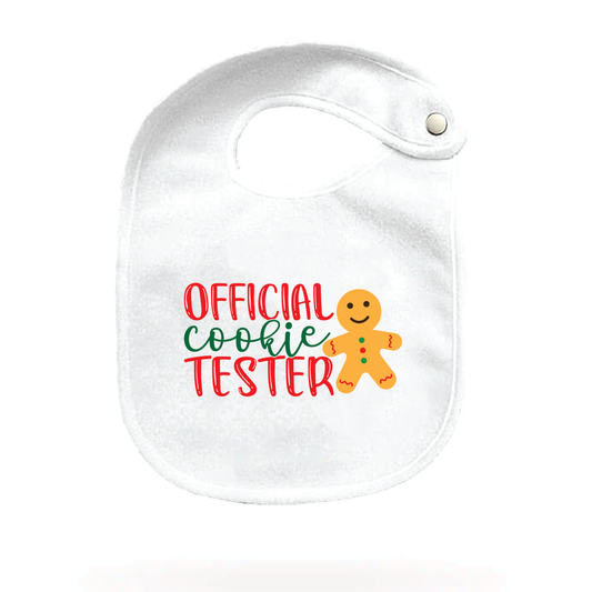 Christmas Baby Bib - Official Cookie Tester