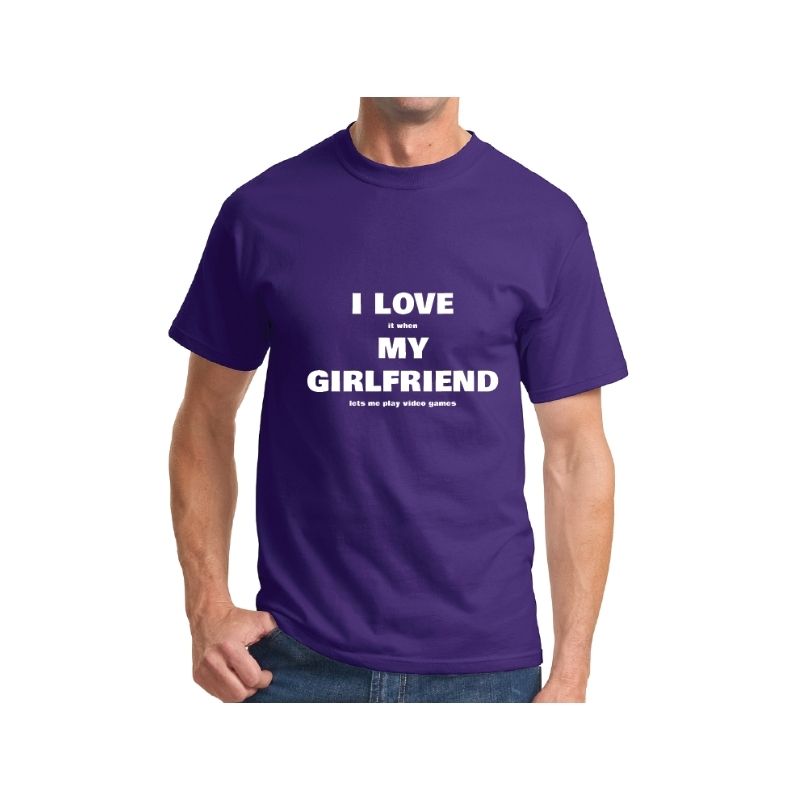 Essential T-Shirt – Purple - I Love My Girlfriend