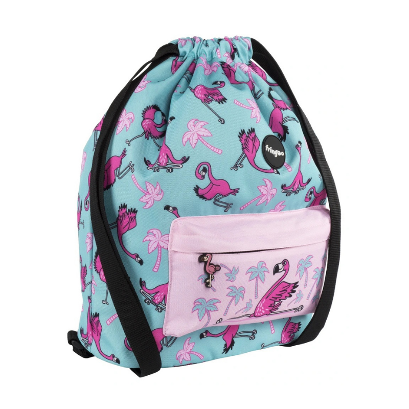 Fringoo Drawstring Backpack - Flamingo