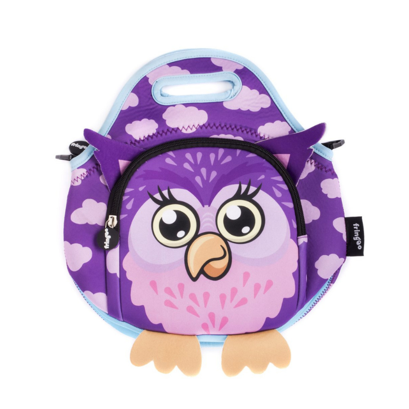 Fringoo Neoprene Lunch Bag - Owl Violet
