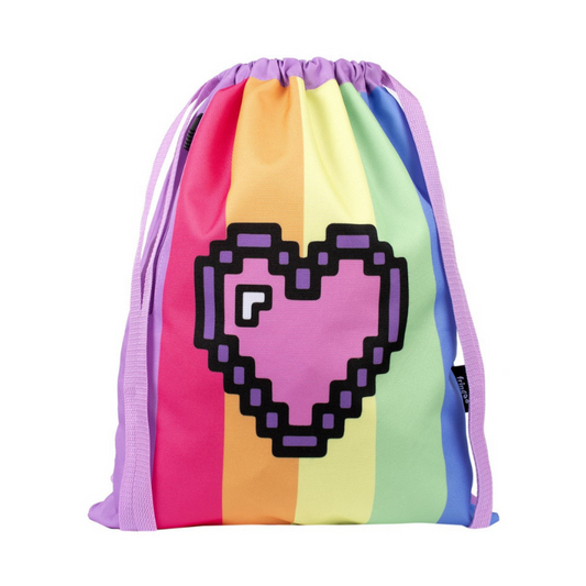 Fringoo Strap Drawstring Bag - Pixel Heart