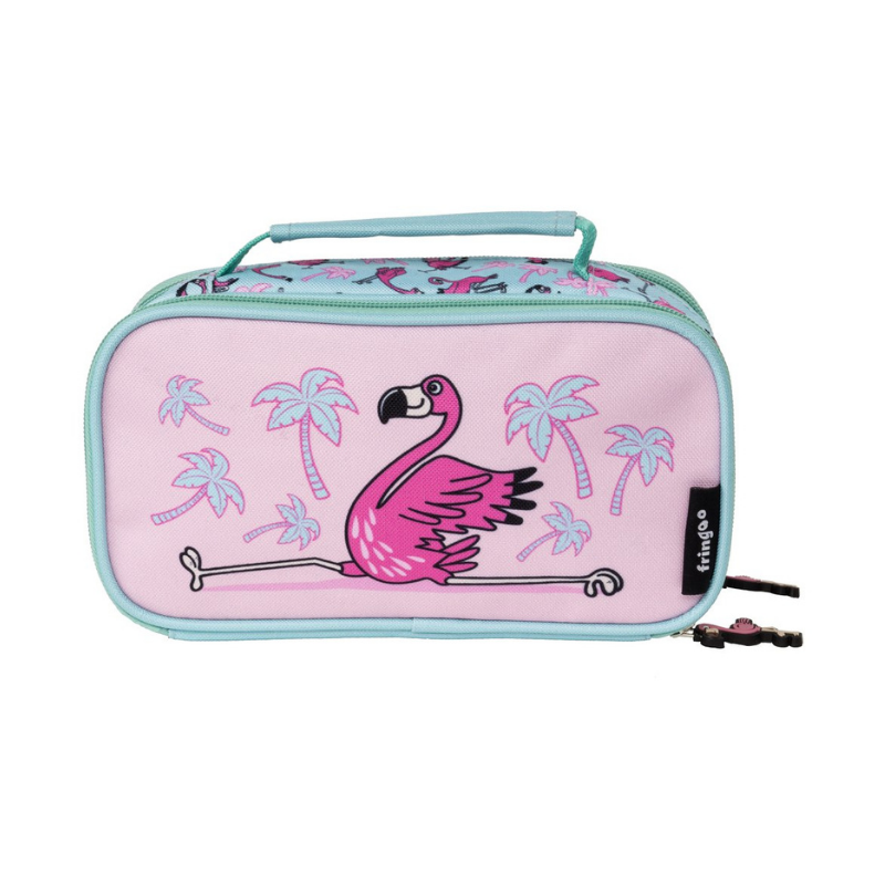 Fringoo Two Compartment Pencil Case - Flamingo