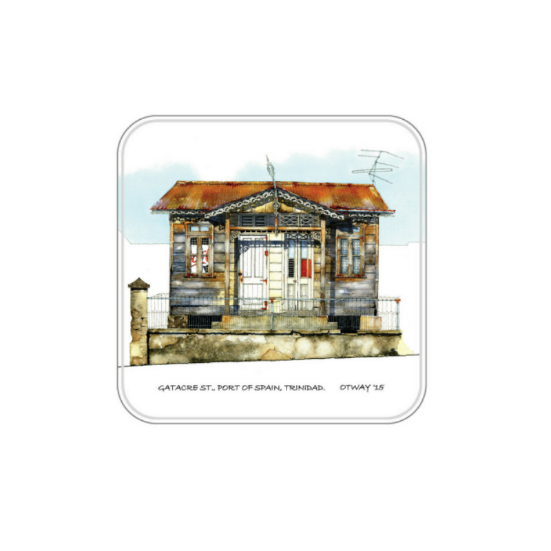 John Otway – 4PC Acrylic Coaster Set – Antique Houses in Northern Trinidad