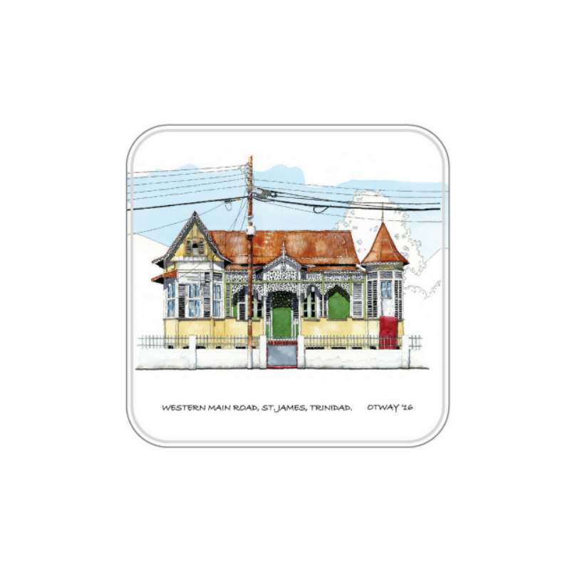 John Otway – 4PC Acrylic Coaster Set – Antique Houses in Northern Trinidad