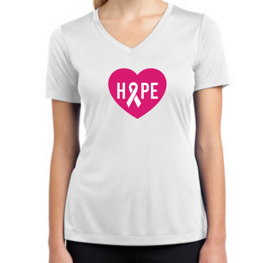 Ladies Competitor V-Neck T-Shirt - Heart Hope