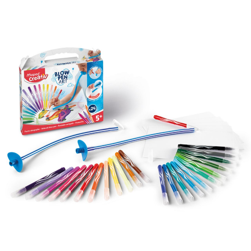 Maped Creativ - Blowpen Art - Set of 24 Blow Pens with Blowpen Tubes to  Make Original Drawings - Creative Leisure Kit, from 5 Years Old, Multicolor  (846712) : : Toys & Games