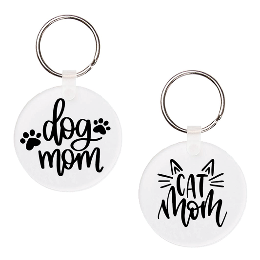 Sublimation Double-Sided Keychain - Dog Mom or Cat Mom?