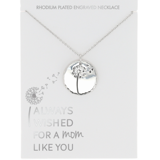 Pavilion 16.5"-18.5" Engraved Rhodium Plated Necklace - Mom