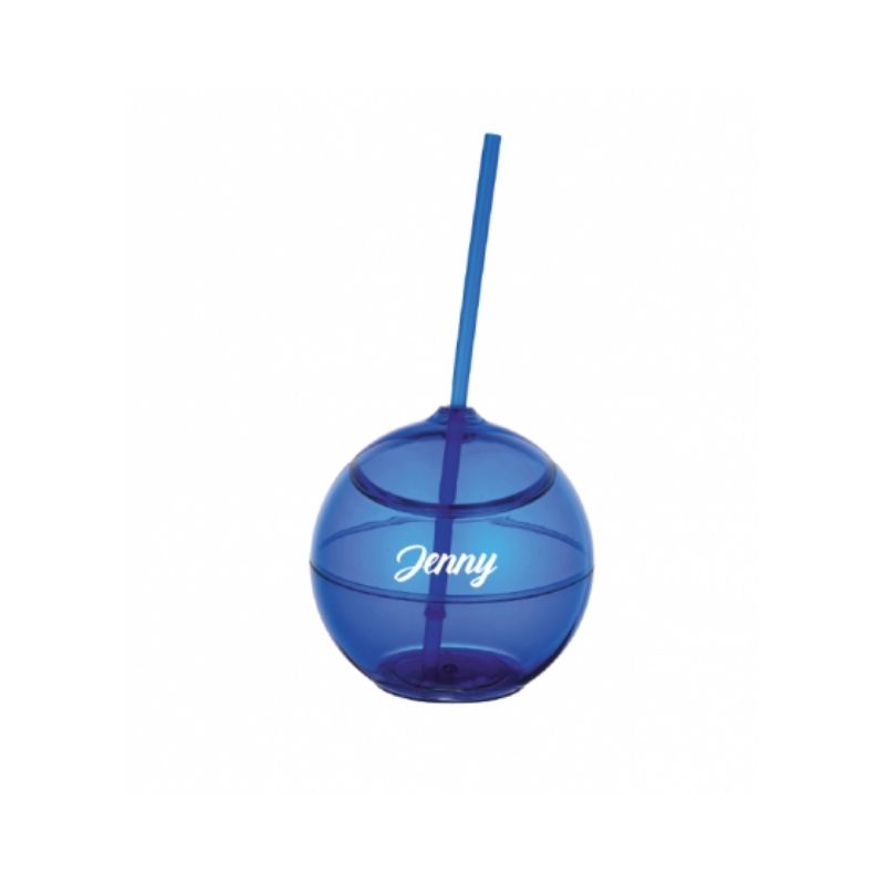 Personalised Fiesta Ball with Straw - Blue