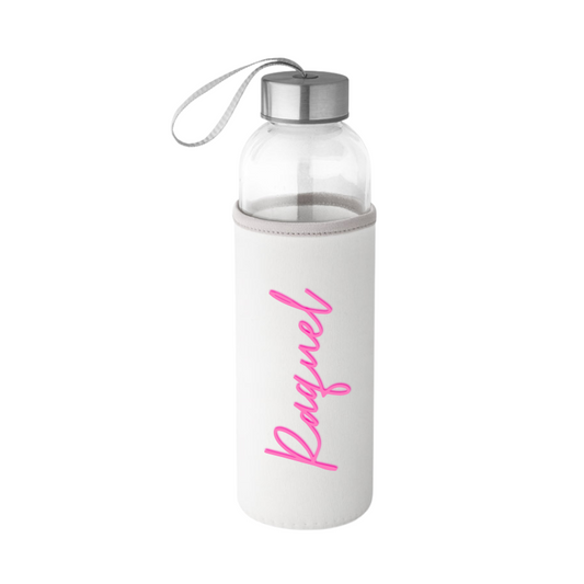 Personalised Raise Glass Sports Bottle - White