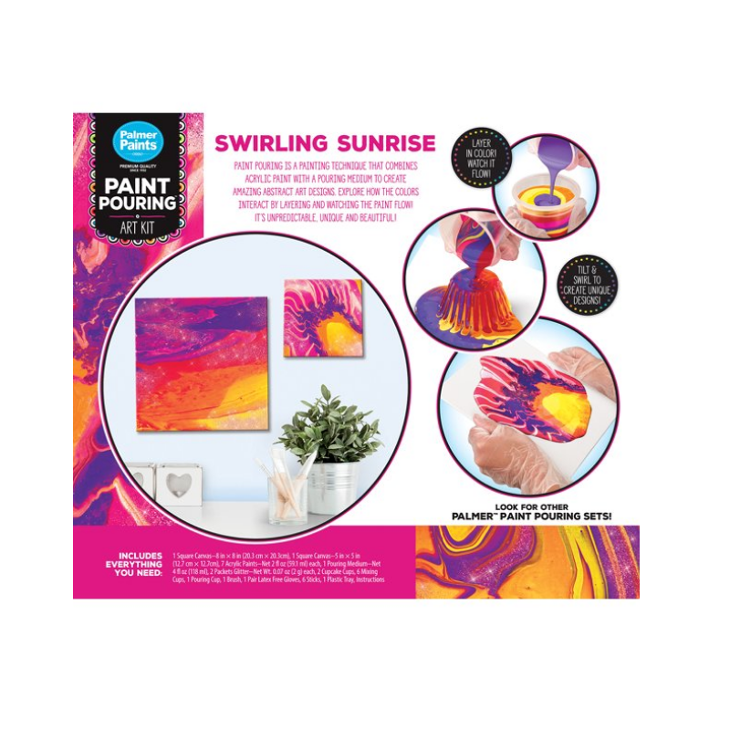 Cra-Z-Art Palmer Acrylic Paint Pouring Activity Kit - Swirling Sunrise