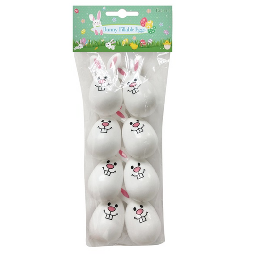 White Easter Bunny Egg Capsules (8/Pack)
