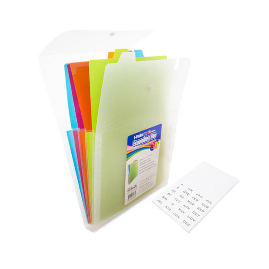 BAZIC Letter Size Vertical 5-Pocket Poly Expanding File Folder