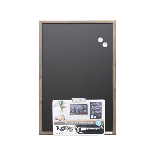BAZIC Rustique 20" x 30" Wood Frame Magnetic Chalkboard with Chalk Marker